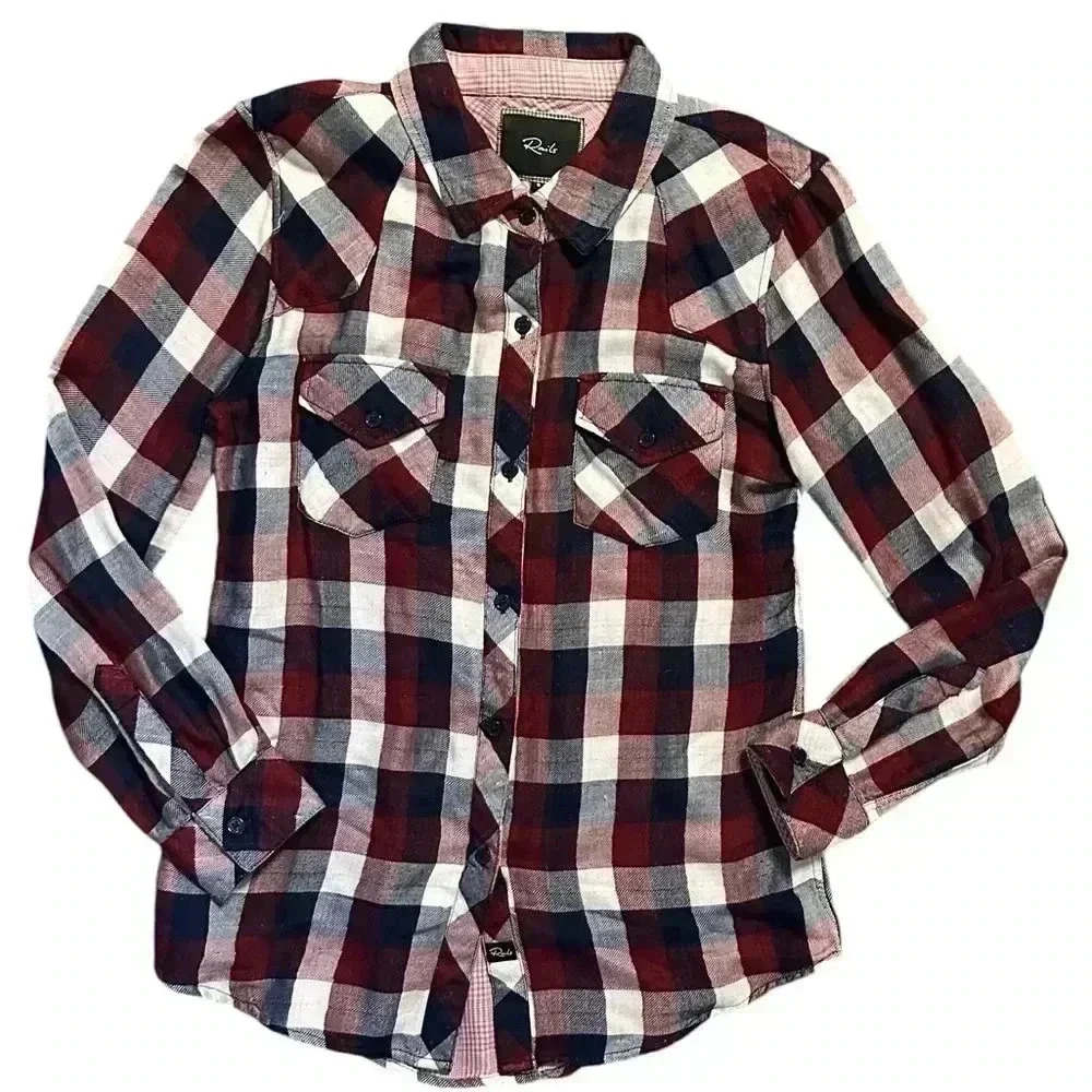 Rails Kendra Button Down In Maroon Check - image 1